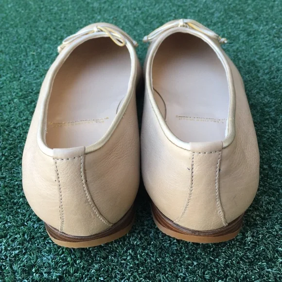 New Gravati Ballet Flat Cap Toe Leather Beige Nude Gold 10.5